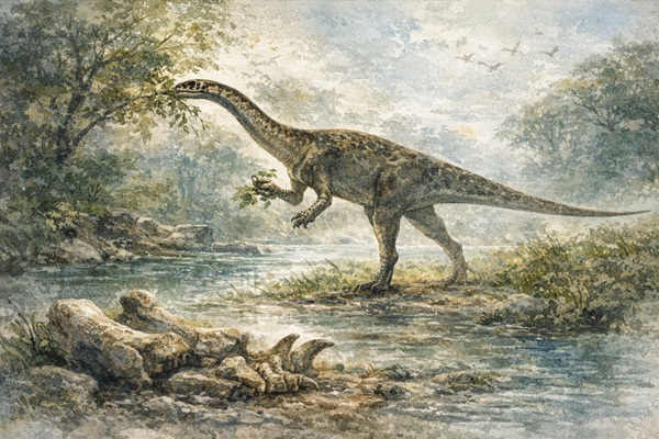 巨大な草食恐竜がまだ「手」を持っていた頃―骨格に残された、進化の途中