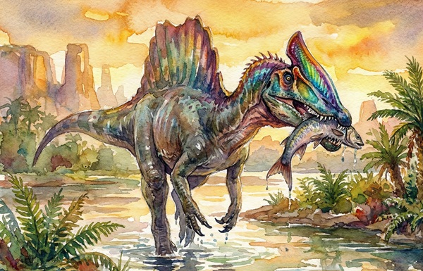 砂の海に立つ、極彩色の狩人―内陸の川辺で進化した新種スピノサウルス